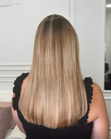 Extensiones de pelo antes y después en Zaragoza. Salón Cristina Cisneros